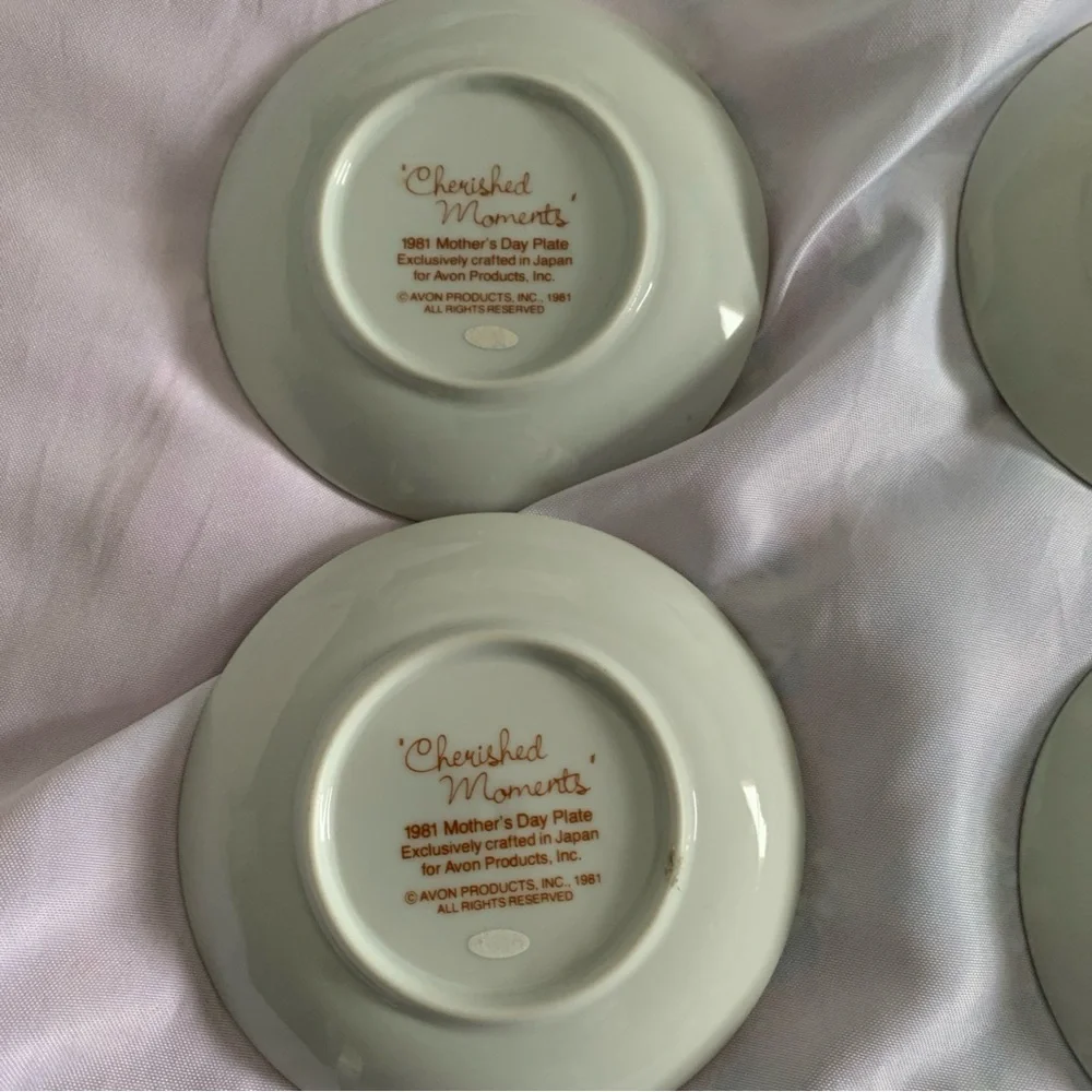 Avon Mother’s Day Collectible Porcelain Plates Set of 7 Children Illustrations